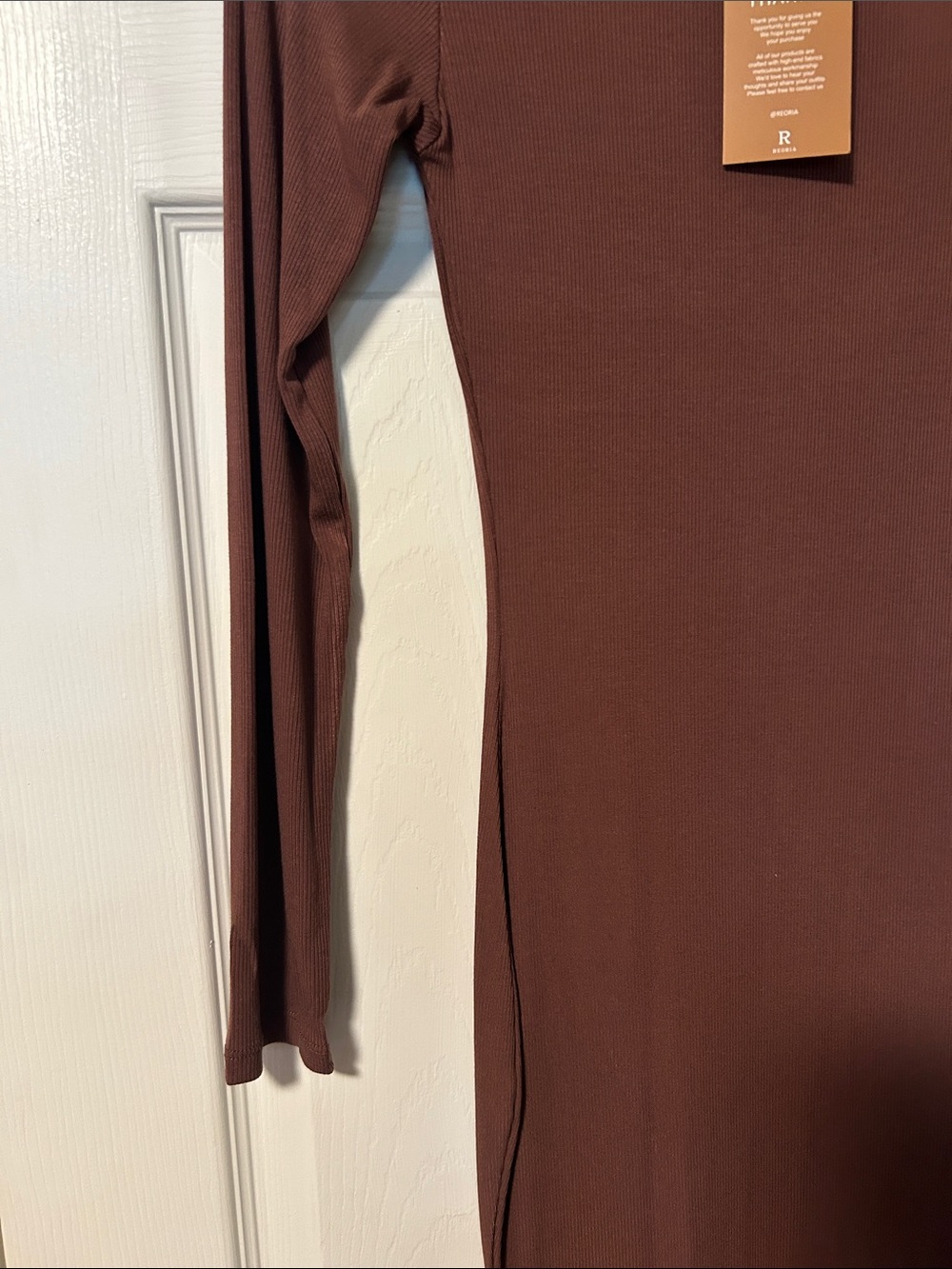 ReoRia Brown Long Sleeve Maxi Dress - Slim Silhouette - Picture 4 of 5